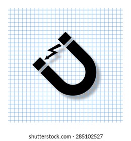 Attention magnet sign  - vector icon with shadow