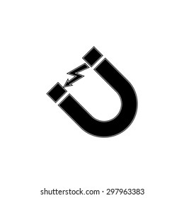 Attention magnet sign - vector icon