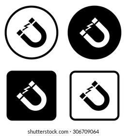 Attention magnet sign - vector icon