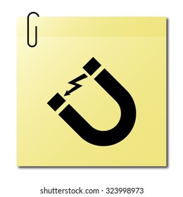 Attention magnet sign - vector icon