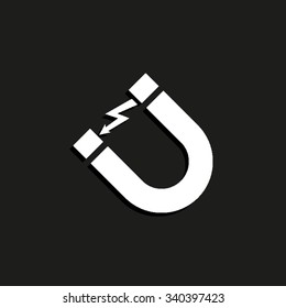 Attention magnet sign - vector icon