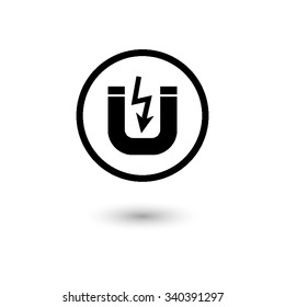 Attention magnet - vector icon with shadow