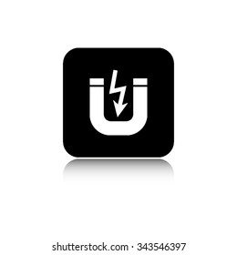 Attention magnet - vector icon  with shadow