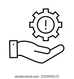 Icono de esquema de gestión de atención Ilustración vectorial