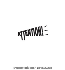 Attention! and Megaphone logo / wordmark design