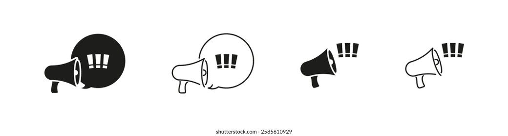 Attention Megaphone Vector Icon Set