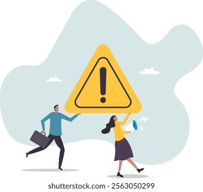 Attention message announcement, important communication or advertisement, beware warning, careful symbol or urgent notification .business concept.flat character.