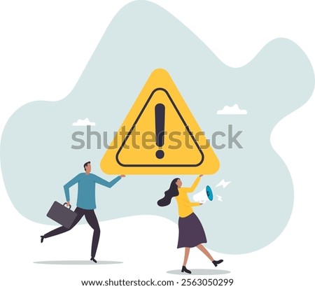 Attention message announcement, important communication or advertisement, beware warning, careful symbol or urgent notification .business concept.flat character.