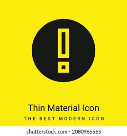 Attention minimal bright yellow material icon