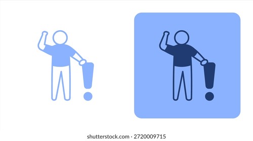 Atención mixta Color de dos tonos e ilustración de icono de fondo contrastante