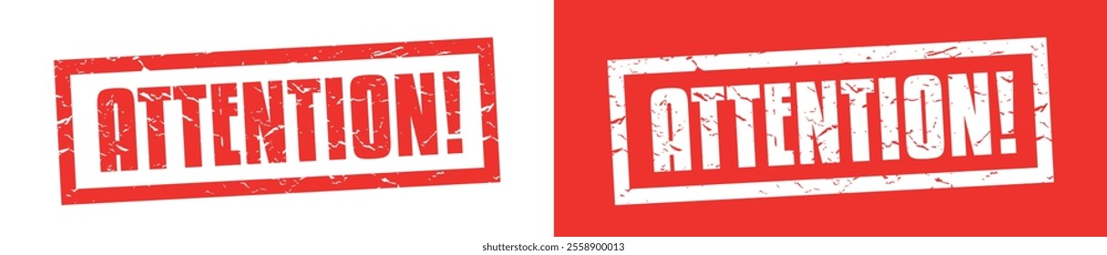 Attention! on red rubber stamp