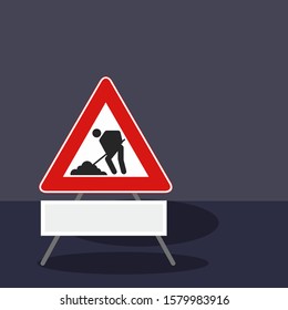 attention on the road vector, symbol in traffic.