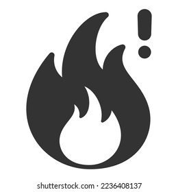 Attention, open fire - icon, illustration on white background, glyph style