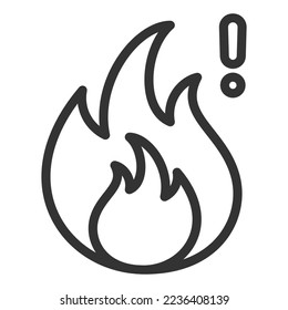 Attention, open fire - icon, illustration on white background, outline style