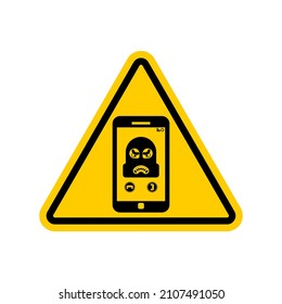 Atención Llamadas telefónicas. Llamada de precaución del ladrón. Llamada entrante de Rogue. Signo de carretera del triángulo amarillo