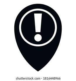Icono de exploración del pin de atención. Ilustración simple del icono del vector de exploración del pin de atención para el diseño web aislado en fondo blanco
