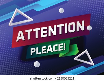 Attention pleace word concept vector illustration with lines style for social media landing page, template, ui, web, mobile app, poster, banner, flyer, background, gift card, coupon, label, wallpaper