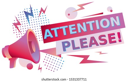 Attention Please Advertising Sign Megaphone Stock Vector (Royalty Free ...