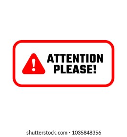 Attention Please Badge Street Sign Vector Stock Vector (Royalty Free ...