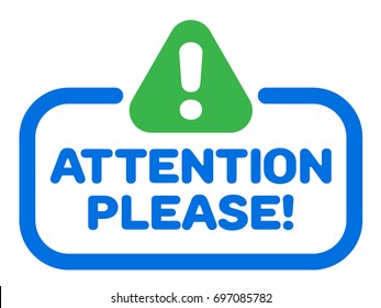 Attention Please Badge Vector With Exclamation Mark Icon