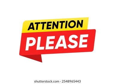 Attention please banner isolated vector design