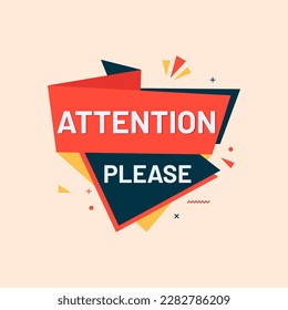 attention please banner vector design