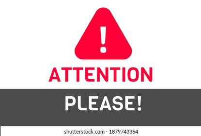 Attention Please Banner Vector Attention Street Stock Vector (Royalty ...