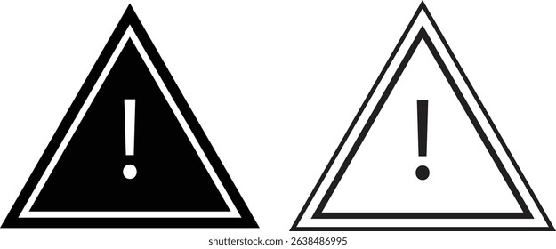 Attention please bubble black flat, outline icon set. Vectors danger warning and important message or exclamation mark signs. Announcement information symbols for business and marketing, advertising.