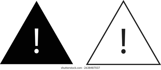 Attention please bubble black flat, outline icon set. Vectors danger warning and important message or exclamation mark signs. Announcement information symbols for business and marketing, advertising.