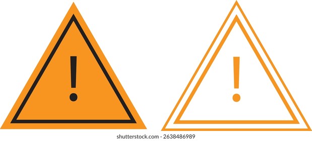 Attention please bubble yellow flat, outline icon set. Vectors danger warning and important message or exclamation mark signs. Announcement information symbols for business and marketing, advertising.