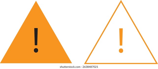 Attention please bubble yellow flat, outline icon set. Vectors danger warning and important message or exclamation mark signs. Announcement information symbols for business and marketing, advertising.