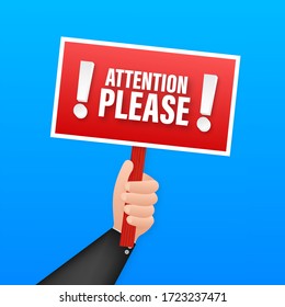 Attention please. Business infographic template. Megaphone banner. Vector stock illustration.