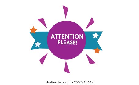 Attention please button web banner templates. Vector Illustration 
