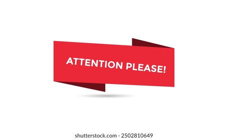 Attention please button web banner templates. Vector Illustration 
