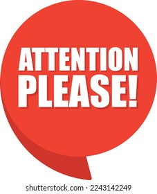 attention please comic speech bubble in pop art style. Comic speech. Dialog window. Yellow banner for sale.