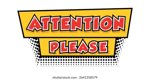 Attention Please, Comic Style Banner Design