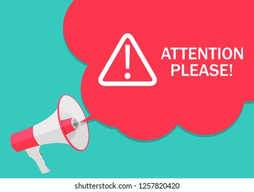 Attention please concept of important announcement. Vector illustration  EPS10