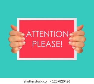 Attention please concept of important announcement. Vector illustration  EPS10