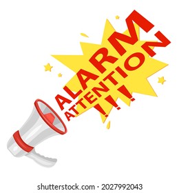 Atención, por favor, concepto de anuncio importante. Formato de vector
