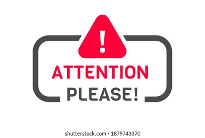 Attention Please Attention Flat Vector Illustration Stock Vector ...