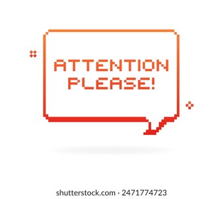 Attention please icon. Message bubble icon. Flat style. Vector icon.