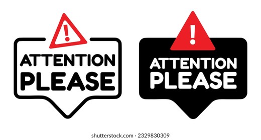 Atención Por Favor Juego De Iconos - Diferentes Ilustraciones Vectoras Aisladas En Fondo Blanco