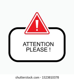 Attention Please Icon - Vector, Sign and Symbol or Banner for Design, Presentation, Website or Apps Elements. 