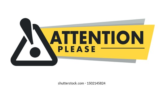 Attention Please Isolated Icon, Important Announcement And Exclamation Mark Vector. Business, Marketing And Advertising, Street Sign, Warning Or Caution. Alert And Risk Emblem, Notification Or Info