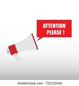 Attention please with megaphone