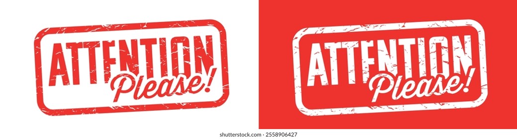 Attention please! on red rubber stamp