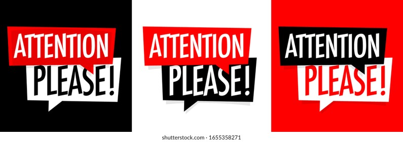 Attention Please On Speech Bubble