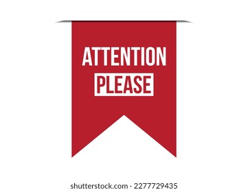 Aufmerksamkeit bitte rotes Banner-Design Vektorgrafik