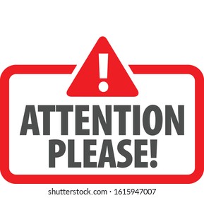 attention please red icon vector 