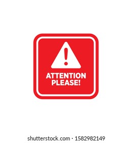 Attention please sign icon design, isolated on white background. vector illustration